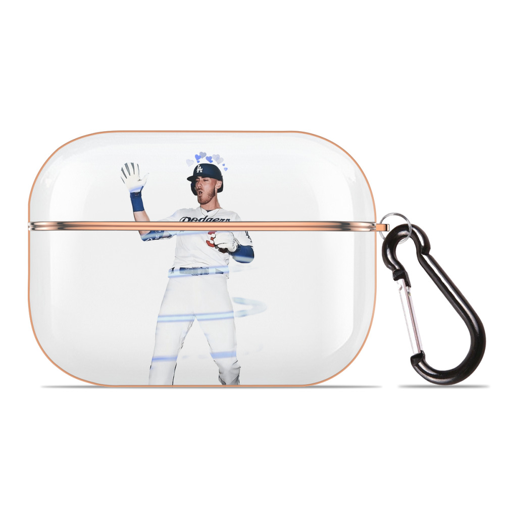 Cody Bellinger 1 AirPods Pro Protective Case Rose Gold, Flexible PC Material, Precise Fit, Anti-Slip Cover, Full Protection, Fingerprint Resistant, Washable With Keychain