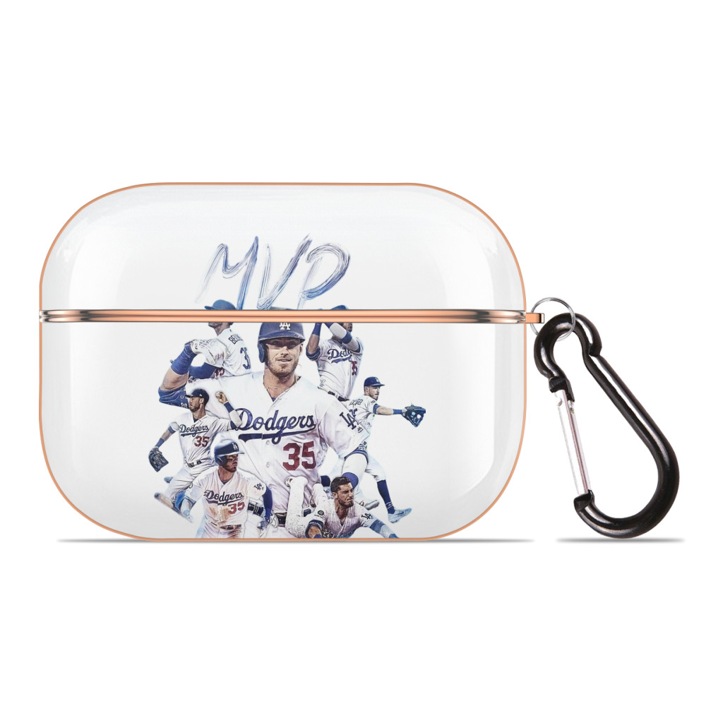 Cody Bellinger 4 AirPods Pro Protective Case Rose Gold, Flexible PC Material, Precise Fit, Anti-Slip Cover, Full Protection, Fingerprint Resistant, Washable With Keychain