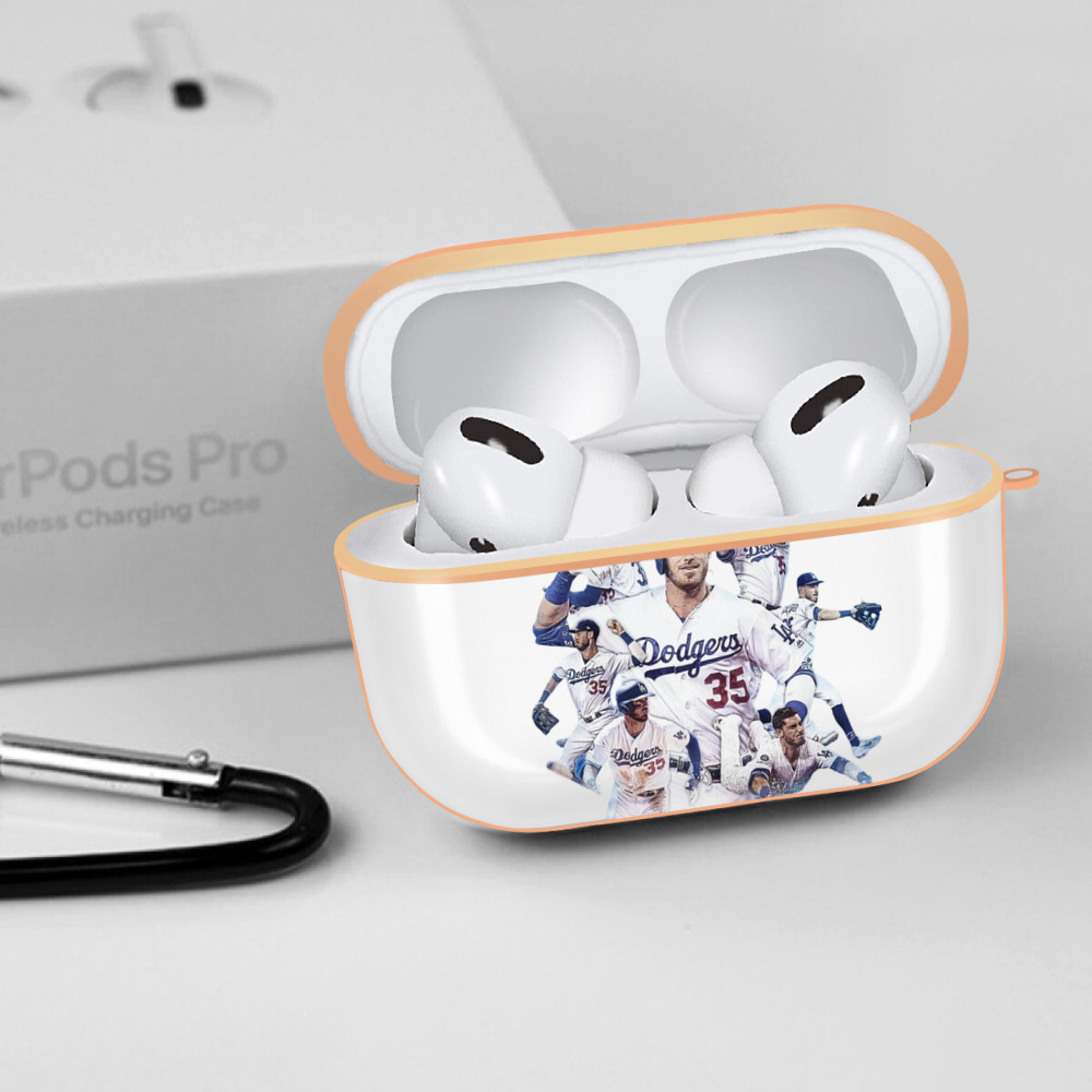 Cody Bellinger 4 AirPods Pro Protective Case Rose Gold, Flexible PC Material, Precise Fit, Anti-Slip Cover, Full Protection, Fingerprint Resistant, Washable With Keychain