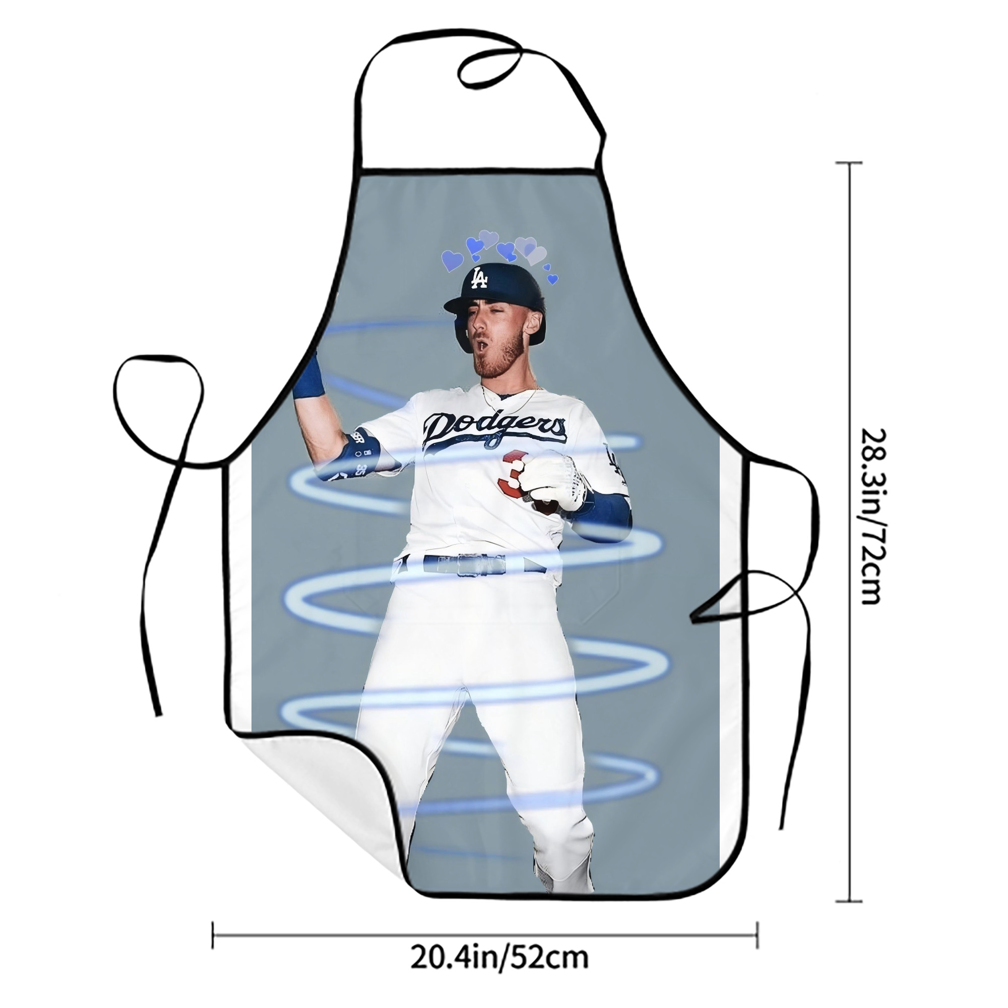 Cody Bellinger 1 Stain-Resistant Polyester Apron With Pocket – Full Print, Waterproof, Anti-Wrinkle, Anti-Pilling – Ideal For Kitchen, BBQ, Restaurant, Salon & More